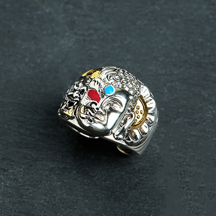 Anello regolabile Buddha Stones Half Demon Half Buddha Lotus Copper Serenity - image 3