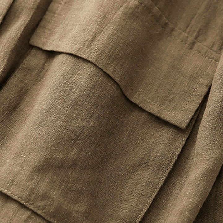 Giacca da donna in cotone a maniche lunghe con tasche e design doppiopetto Buddha Stones - image 3