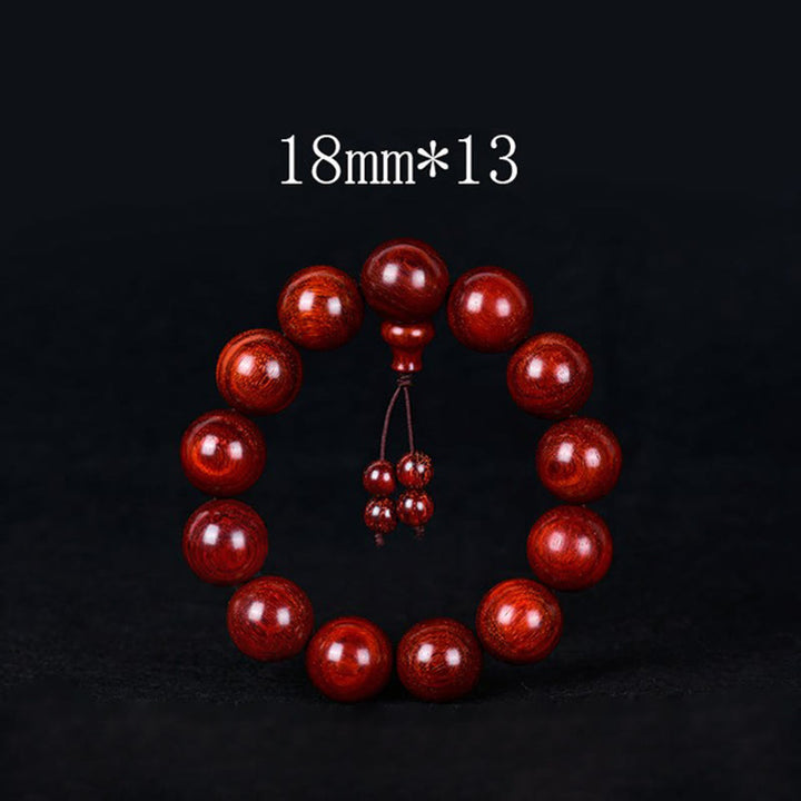 Braccialetto di equilibrio in legno di sandalo rosso con foglia piccola tibetana Buddha Stones - 18mm*13 - image 9