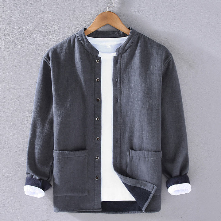 Giacca da uomo Buddha Stones con collo classico, maniche lunghe, foderata in pile termico e in ramia, con tasche. - Grigio ardesia chiaro - US/UK/AU42, EU52 (3XL) - image 2