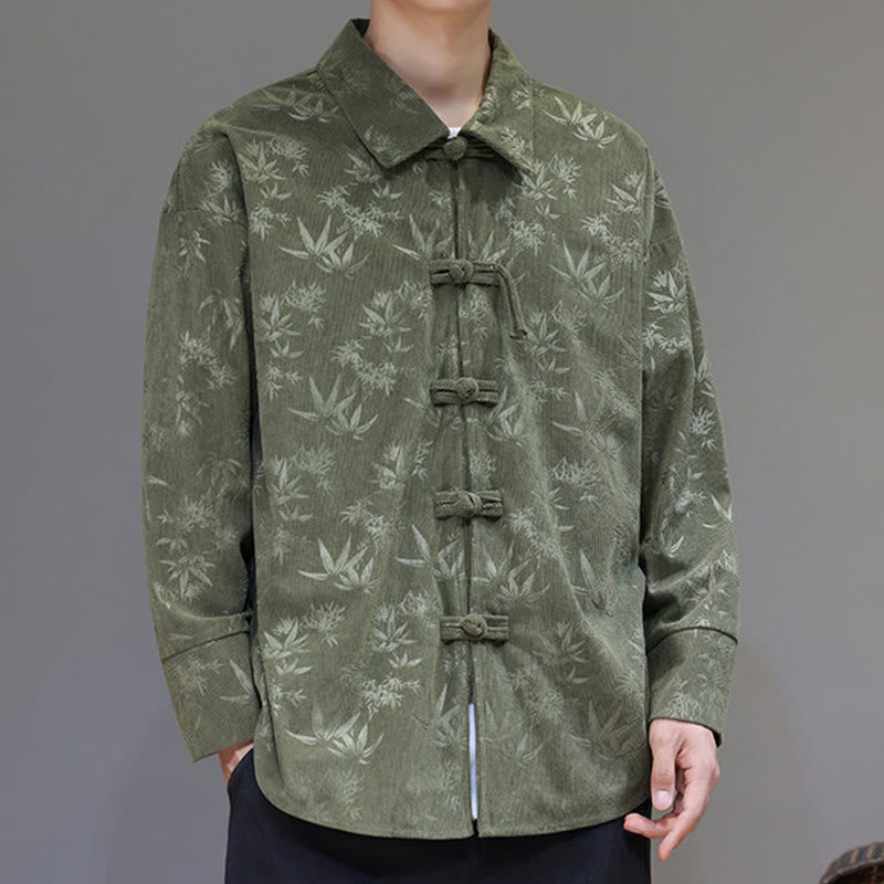 Giacca da uomo in cotone a maniche lunghe con bottoni a rana, motivo jacquard con Buddha Stones - image 19
