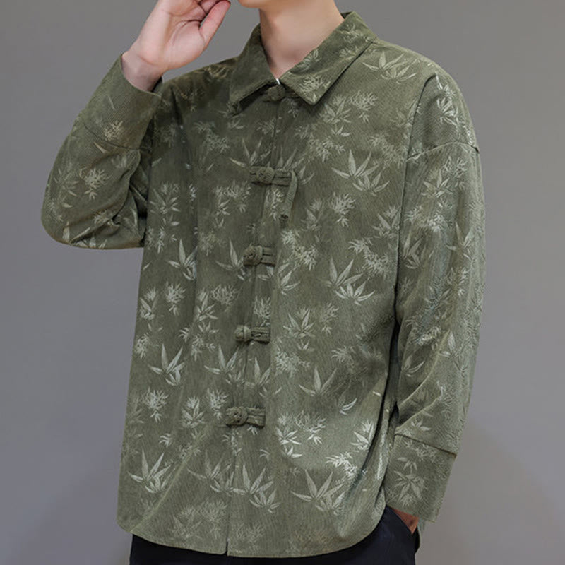 Giacca da uomo in cotone a maniche lunghe con bottoni a rana, motivo jacquard con Buddha Stones - image 21