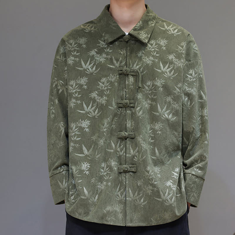 Giacca da uomo in cotone a maniche lunghe con bottoni a rana, motivo jacquard con Buddha Stones - image 22