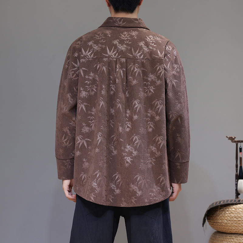 Giacca da uomo in cotone a maniche lunghe con bottoni a rana, motivo jacquard con Buddha Stones - image 27