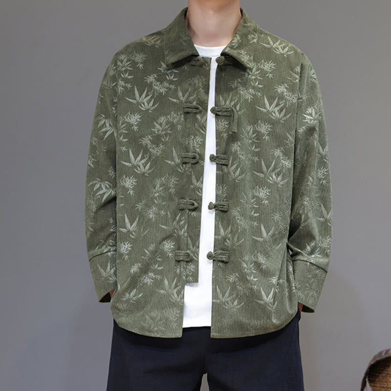 Giacca da uomo in cotone a maniche lunghe con bottoni a rana, motivo jacquard con Buddha Stones - image 18