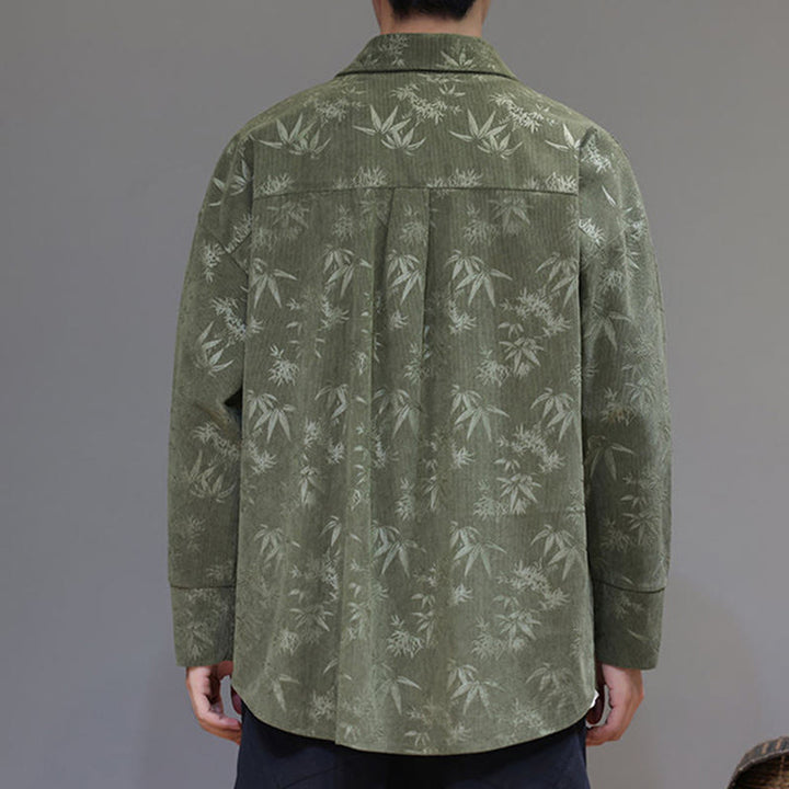 Giacca da uomo in cotone a maniche lunghe con bottoni a rana, motivo jacquard con Buddha Stones - image 20