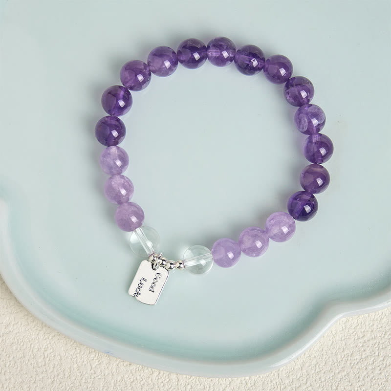 Bracciale portafortuna Buddha Stones, ametista, quarzo rosa e quarzo fragola - image 6