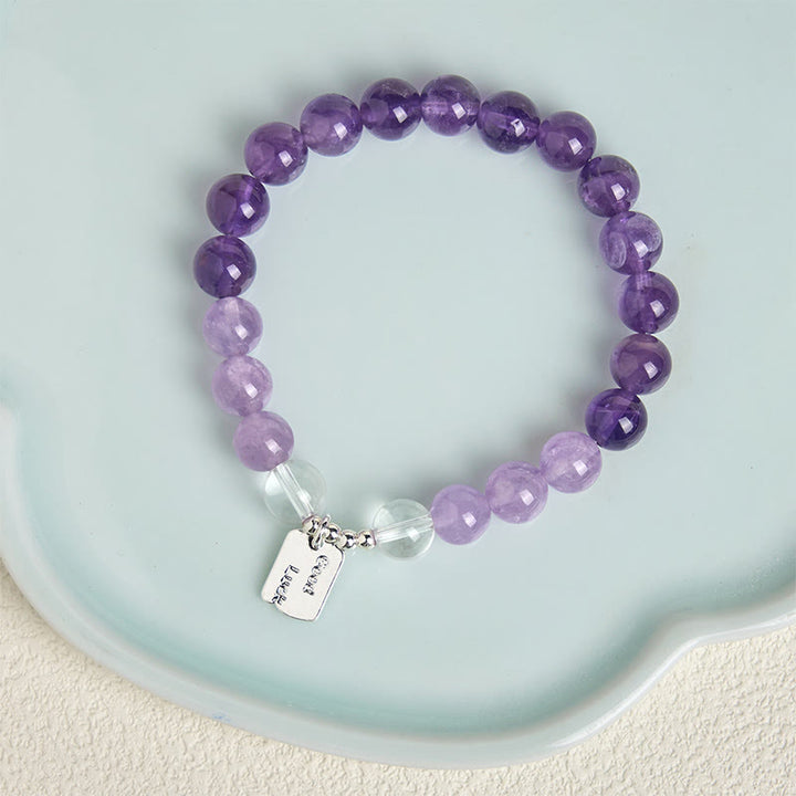 Bracciale portafortuna Buddha Stones, ametista, quarzo rosa e quarzo fragola - image 6