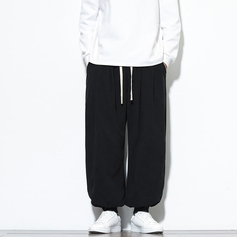 Pantaloni da uomo in velluto a coste di cotone con coulisse, modello semplice, modello Buddha Stones Fall Plain con tasche - Nero - US/UK/AU46, EU56 (5XL) - image 21