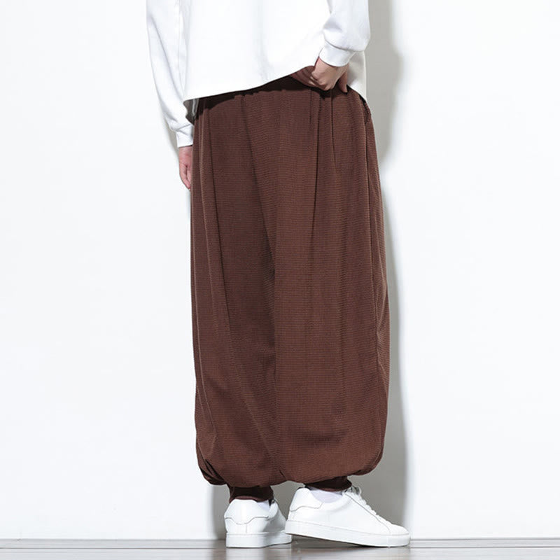 Pantaloni da uomo in velluto a coste di cotone con coulisse, modello semplice, modello Buddha Stones Fall Plain con tasche - image 58
