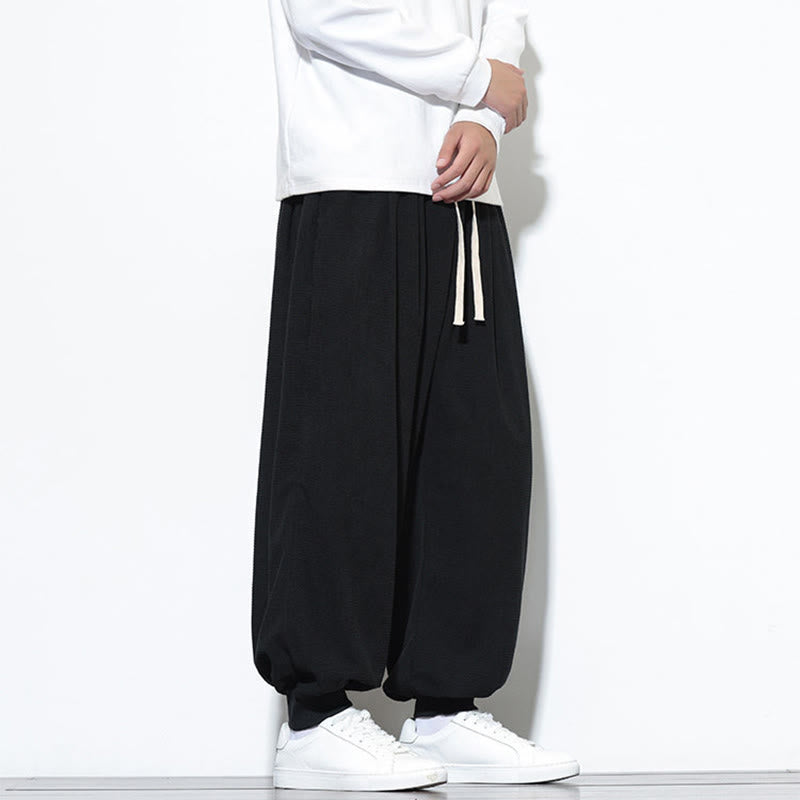 Pantaloni da uomo in velluto a coste di cotone con coulisse, modello semplice, modello Buddha Stones Fall Plain con tasche - image 27
