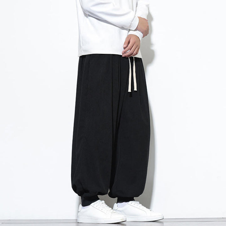 Pantaloni da uomo in velluto a coste di cotone con coulisse, modello semplice, modello Buddha Stones Fall Plain con tasche - image 27