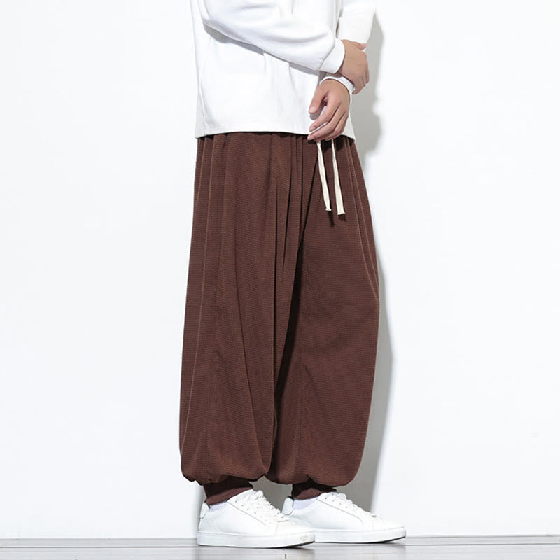 Pantaloni da uomo in velluto a coste di cotone con coulisse, modello semplice, modello Buddha Stones Fall Plain con tasche - image 63