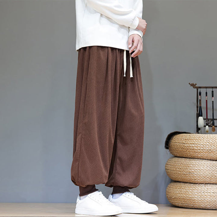 Pantaloni da uomo in velluto a coste di cotone con coulisse, modello semplice, modello Buddha Stones Fall Plain con tasche - image 68
