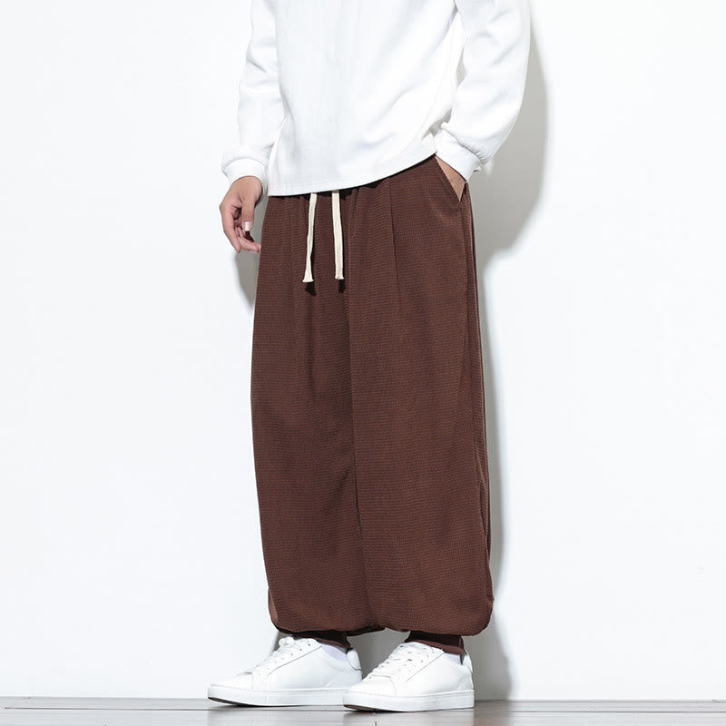Pantaloni da uomo in velluto a coste di cotone con coulisse, modello semplice, modello Buddha Stones Fall Plain con tasche - image 61