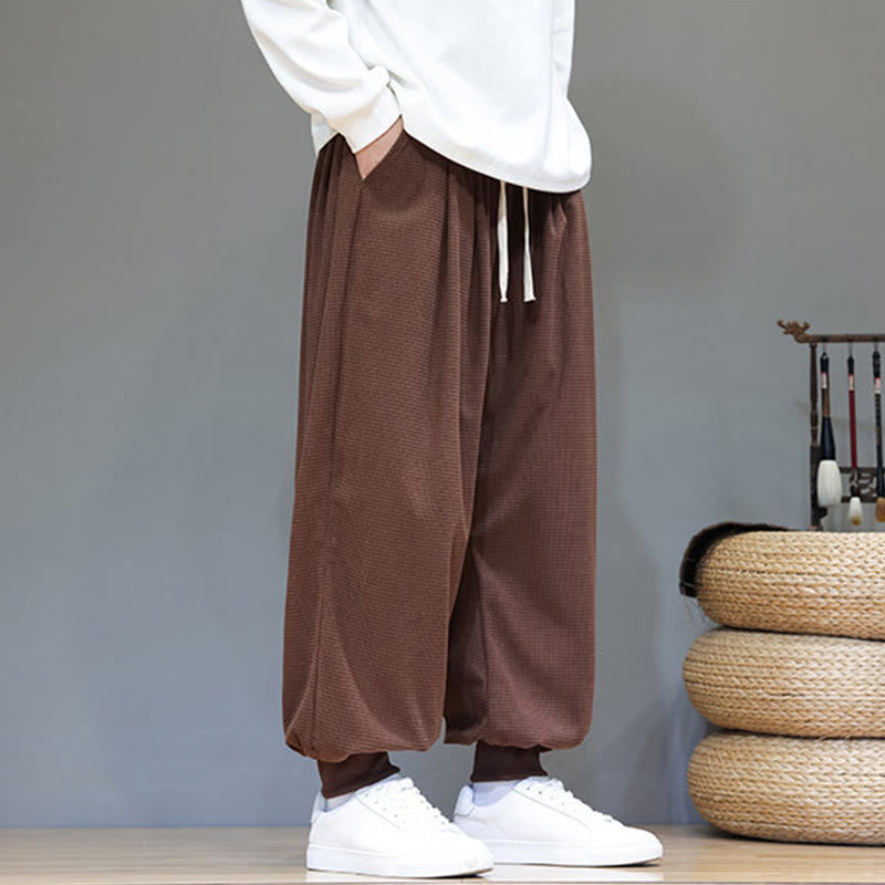 Pantaloni da uomo in velluto a coste di cotone con coulisse, modello semplice, modello Buddha Stones Fall Plain con tasche - image 69