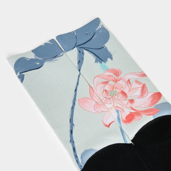 Calzini casual da uomo e da donna, unisex , Buddha Stones Lotus Painting Micro Crew - image 2