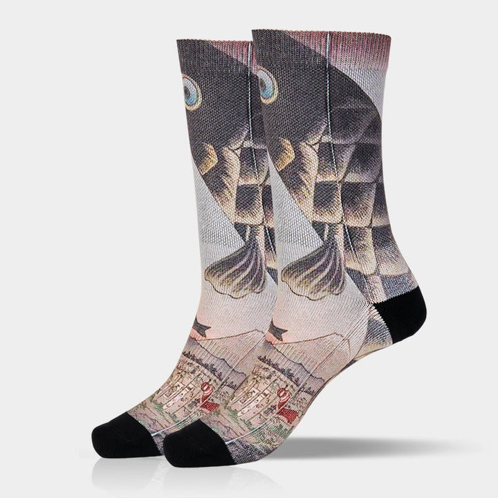 Calzini casual da uomo e da donna unisex Buddha Stones Koi Fish Mount Fuji Micro Crew - image 12