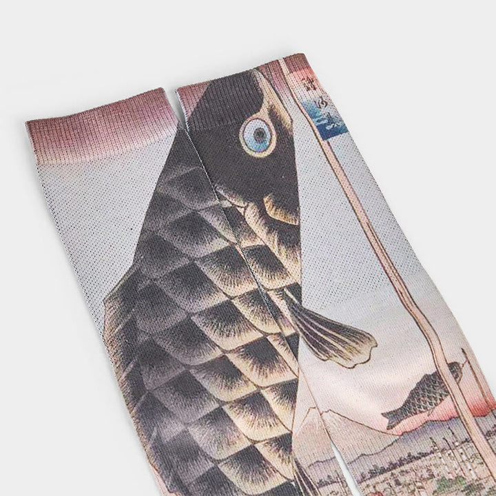Calzini casual da uomo e da donna unisex Buddha Stones Koi Fish Mount Fuji Micro Crew - image 2