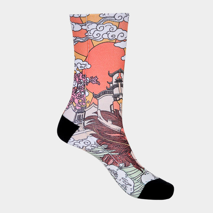 Calzini casual da uomo e da donna, unisex, motivo : Buddha Stones, Dragon, Clouds, Sun Waves - image 7