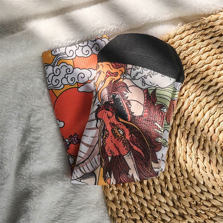 Calzini casual da uomo e da donna, unisex, motivo : Buddha Stones, Dragon, Clouds, Sun Waves - image 4