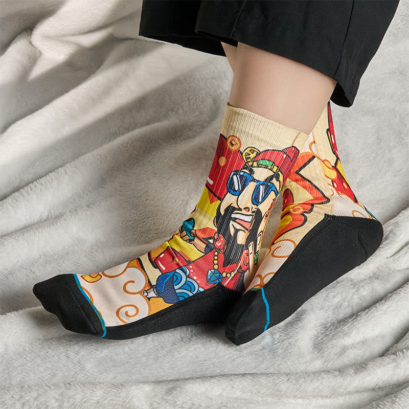 Calzini unisex da uomo e da donna, motivo : Buddha Stones, casual, con buste rosse e lingotti. - image 4