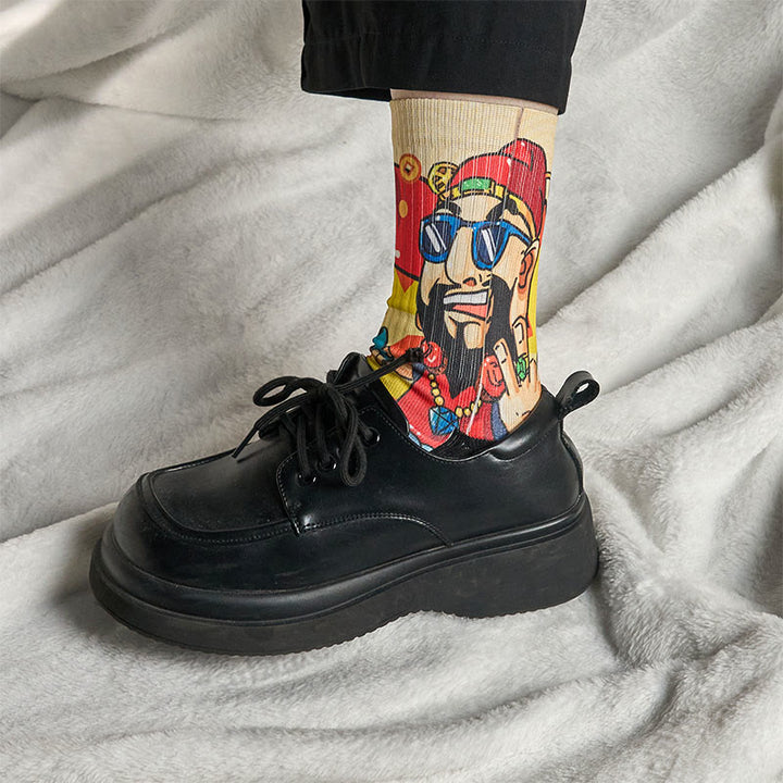 Calzini unisex da uomo e da donna, motivo : Buddha Stones, casual, con buste rosse e lingotti. - image 5