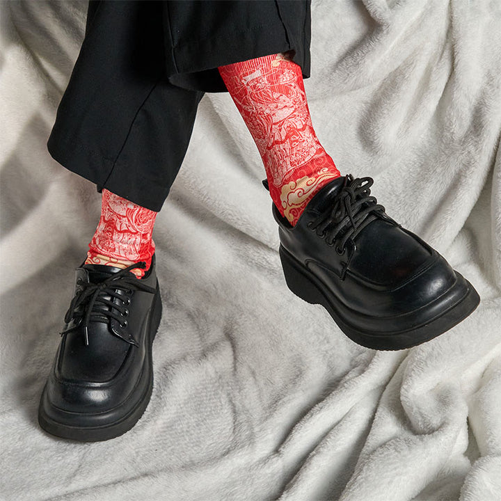 Calzini unisex da uomo e da donna, motivo: Buddha Stones, Dio della ricchezza, nuvole di buon auspicio - image 6