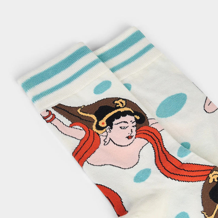 Calzini da donna Buddha Stones Casual Dunhuang Feitian Design Micro Crew - image 5