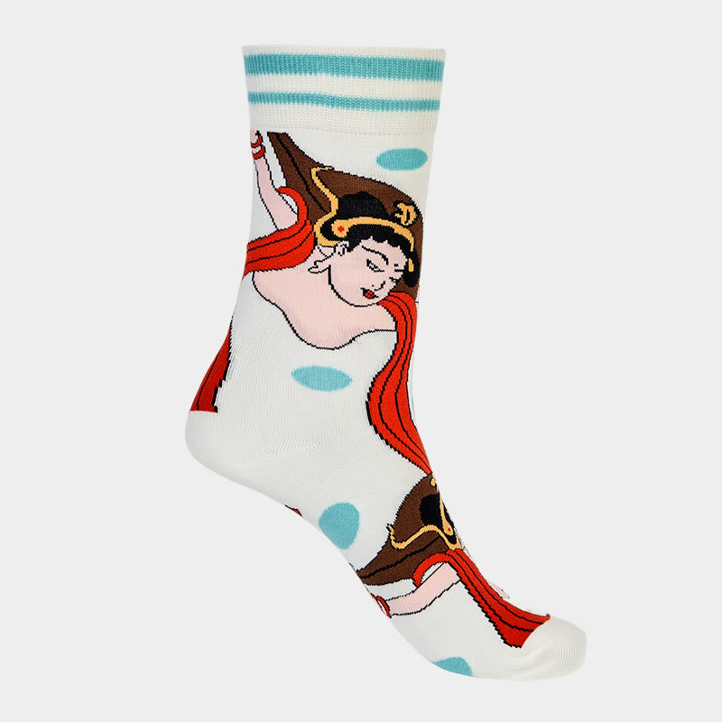 Calzini da donna Buddha Stones Casual Dunhuang Feitian Design Micro Crew - image 7