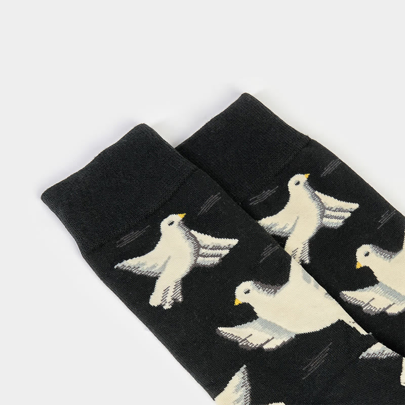 Calzini da uomo e da donna unisex in cotone con motivo Buddha Stones Doves - image 8