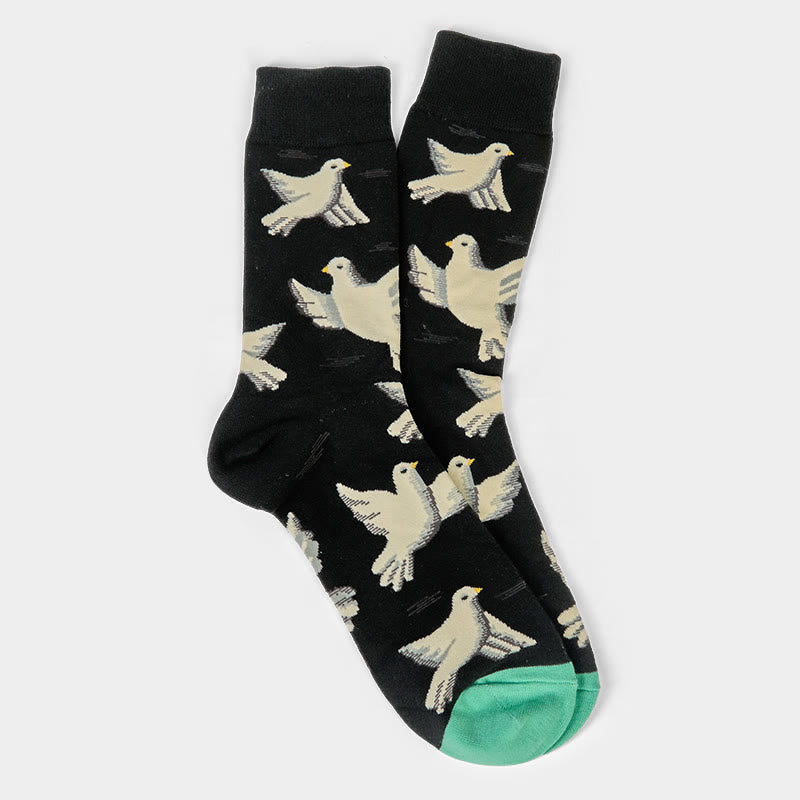 Calzini da uomo e da donna unisex in cotone con motivo Buddha Stones Doves - image 5