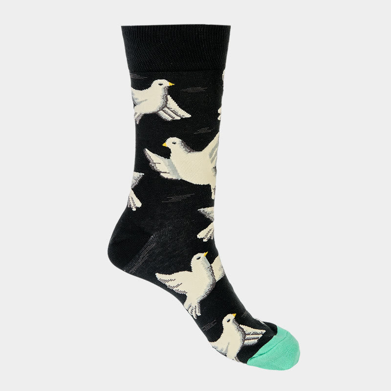 Calzini da uomo e da donna unisex in cotone con motivo Buddha Stones Doves - image 4