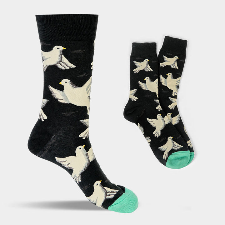 Calzini da uomo e da donna unisex in cotone con motivo Buddha Stones Doves - image 7