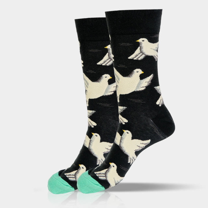 Calzini da uomo e da donna unisex in cotone con motivo Buddha Stones Doves - image 6