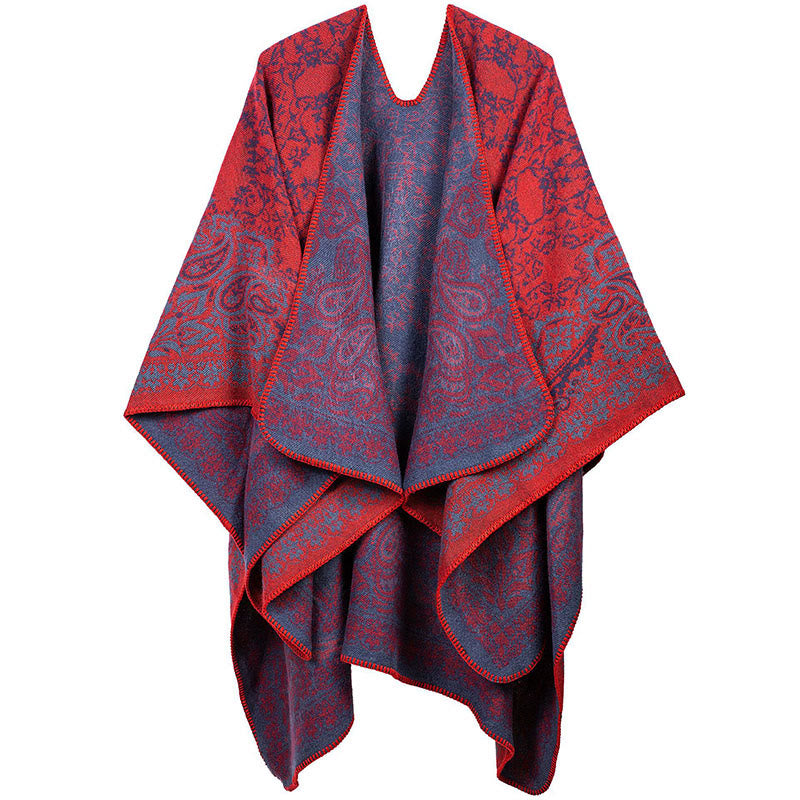 Sciarpa unisex con motivo floreale Paisley e motivo a contrasto di colori tibetano Buddha Stones - Arancione Rosso - image 8