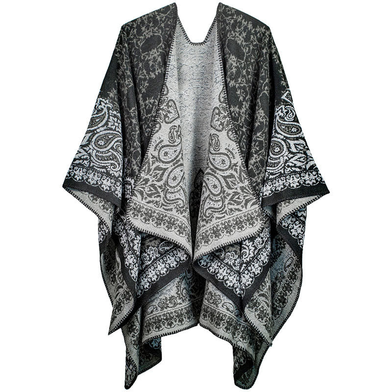 Sciarpa unisex con motivo floreale Paisley e motivo a contrasto di colori tibetano Buddha Stones - Nero - image 5