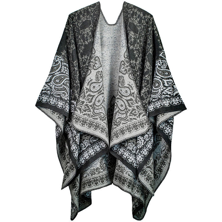 Sciarpa unisex con motivo floreale Paisley e motivo a contrasto di colori tibetano Buddha Stones - Nero - image 5