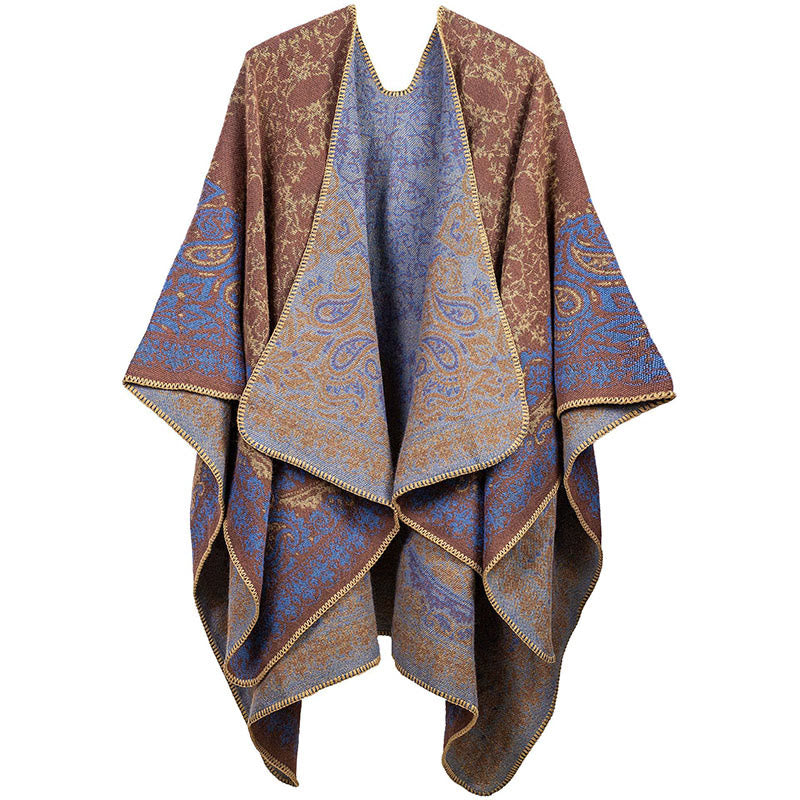Sciarpa unisex con motivo floreale Paisley e motivo a contrasto di colori tibetano Buddha Stones - RosyBrown - image 7