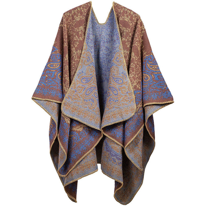 Sciarpa unisex con motivo floreale Paisley e motivo a contrasto di colori tibetano Buddha Stones - RosyBrown - image 7