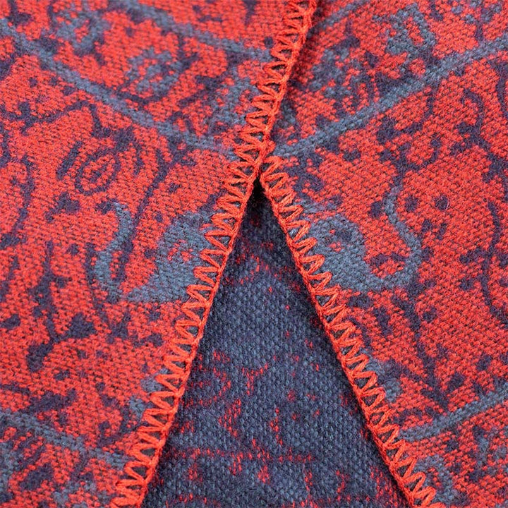 Sciarpa unisex con motivo geometrico in jacquard tibetano con Buddha Stones e elefante - image 7