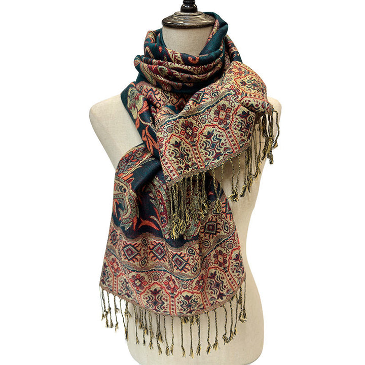 Buddha Stones con nappe e motivo floreale tibetano Paisley in stile bohémien - image 7