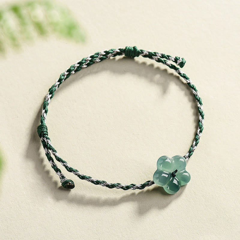 Bracciale della prosperità in giada naturale intrecciata a mano Buddha Stones - image 2