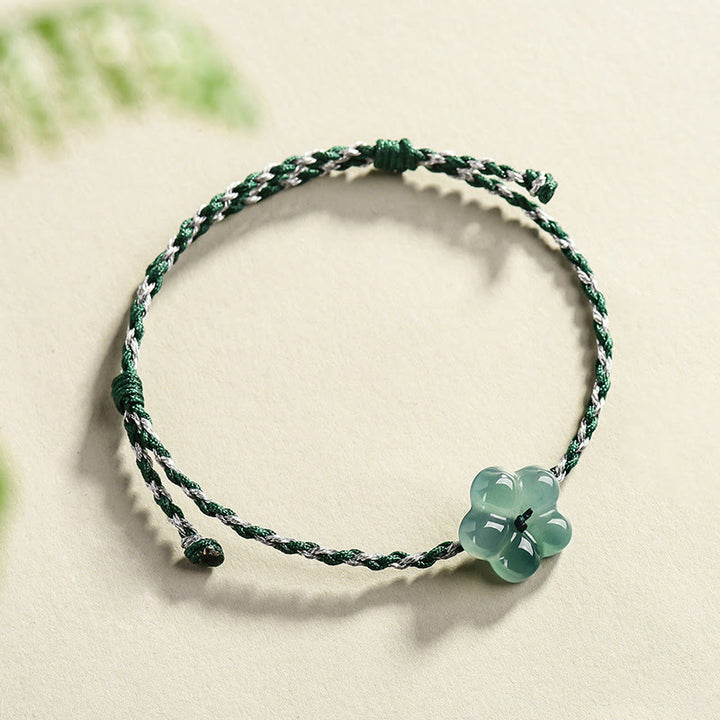 Bracciale della prosperità in giada naturale intrecciata a mano Buddha Stones - image 2