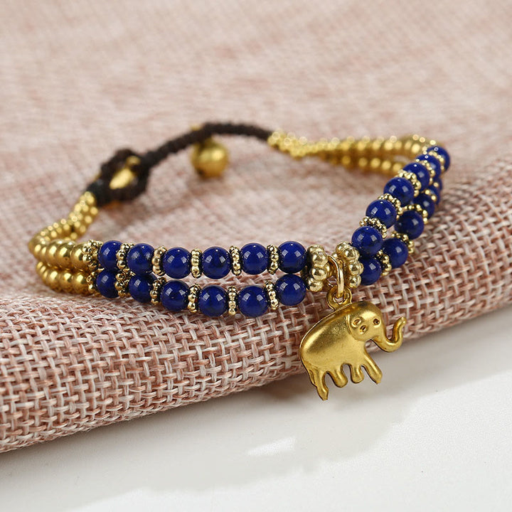 Bracciale Buddha Stones Turquoise Elephant Luck in rame placcato a doppio strato e resistenza - Turchese blu (circonferenza polso: 15-18 cm) - image 7