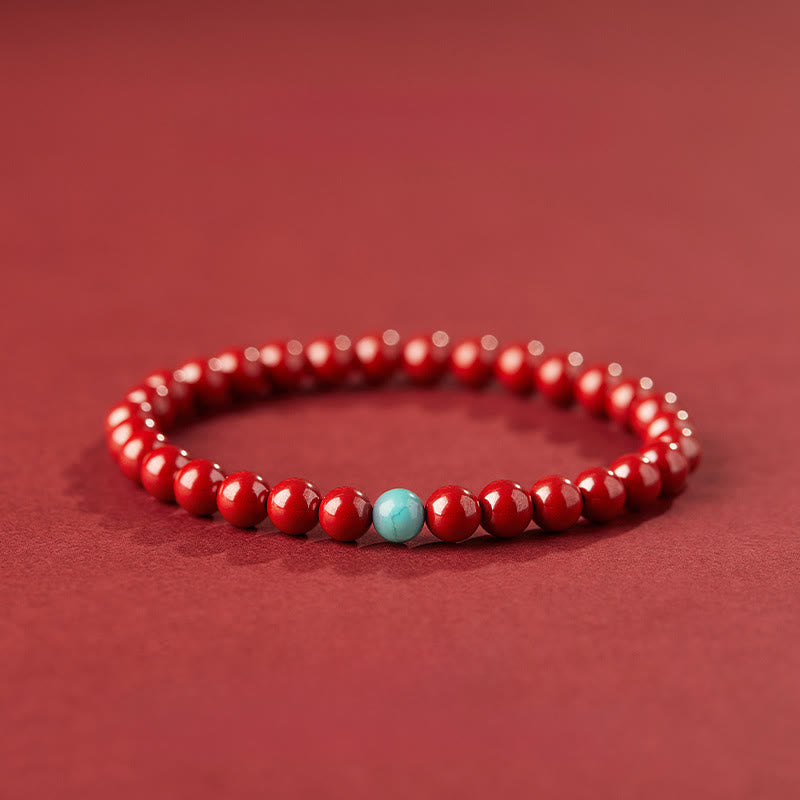 Bracciale di concentrazione in turchese cinabro Buddha Stones - Cinabro imperiale da 6 mm - image 3