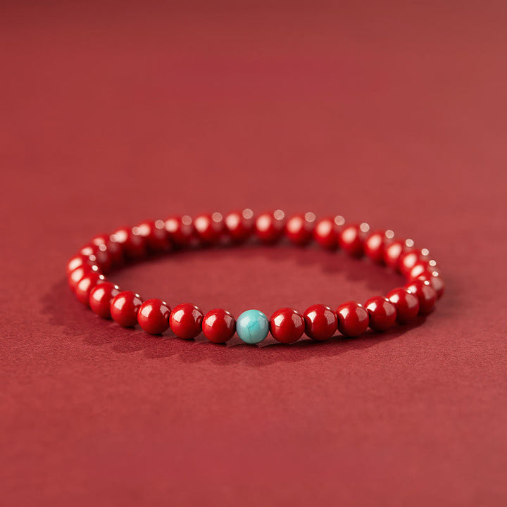 Bracciale di concentrazione in turchese cinabro Buddha Stones - Cinabro imperiale da 6 mm - image 3