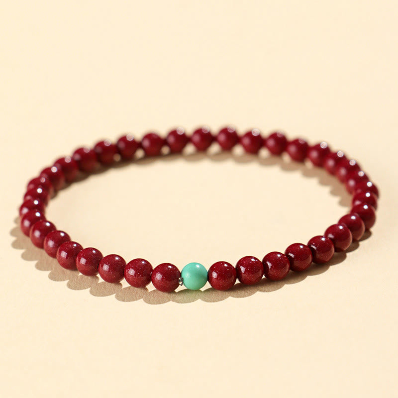 Bracciale di concentrazione in turchese cinabro Buddha Stones - Cinabro da 4 mm - image 2