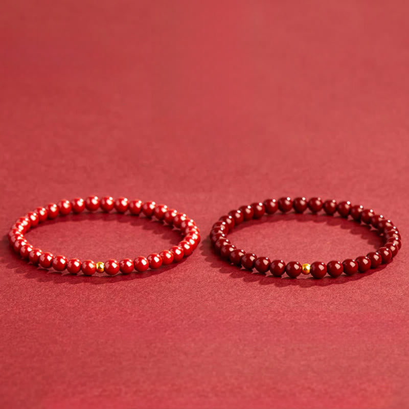 Braccialetto Buddha Stones Natural Cinnabar Ambra Calma - image 4