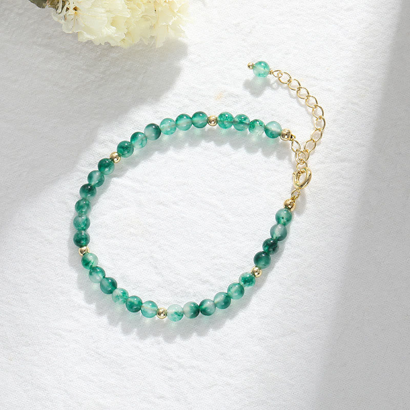 Braccialetto curativo in agata muschiata naturale placcato oro 14K Buddha Stones - image 2